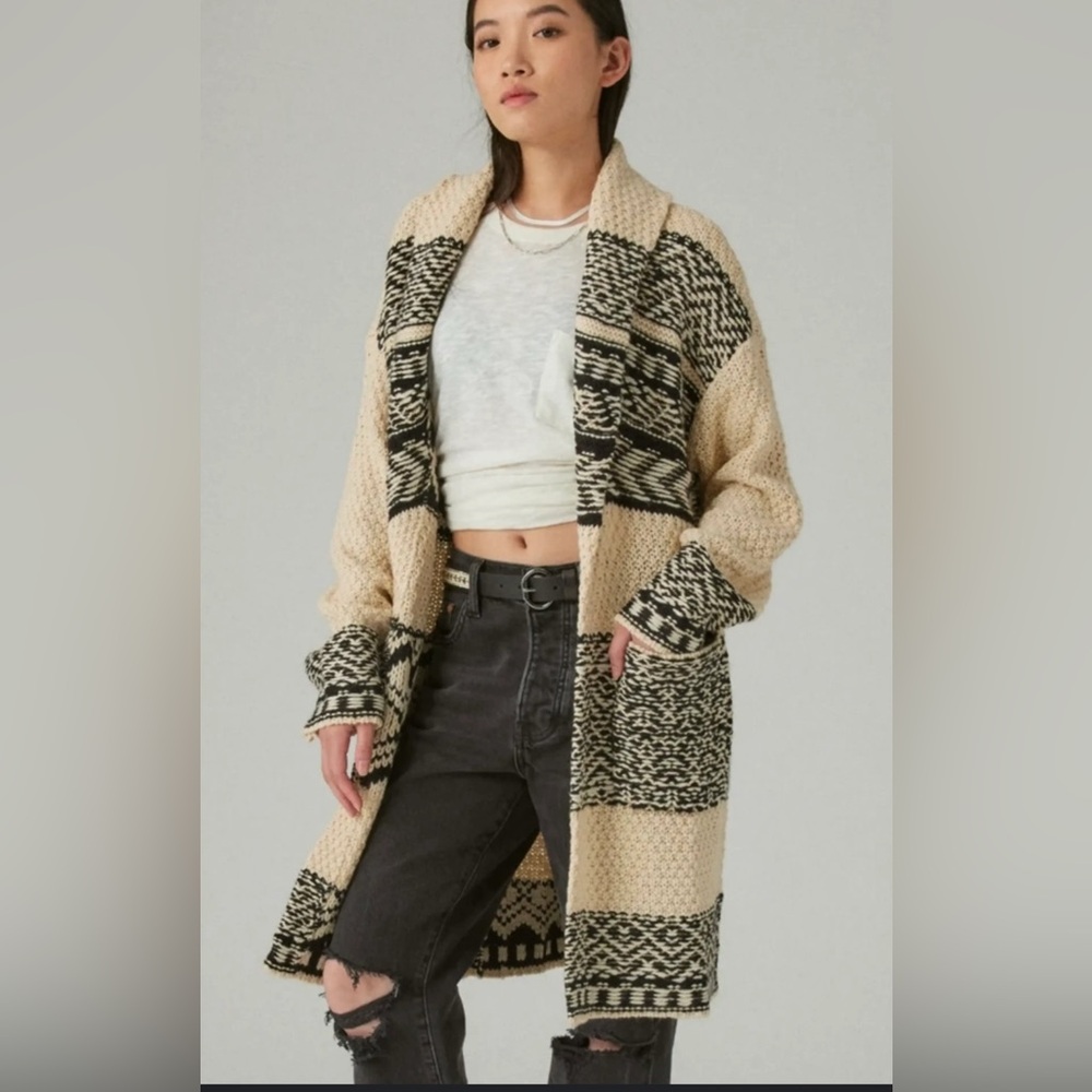 Lucky Brand NEW Fairisle Coatigan